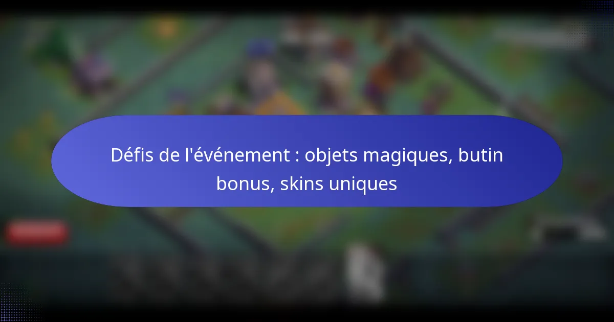 Read more about the article Défis de l’événement : objets magiques, butin bonus, skins uniques