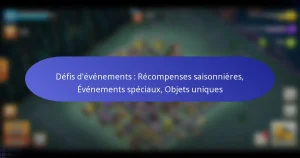 Read more about the article Défis d’événements : Récompenses saisonnières, Événements spéciaux, Objets uniques